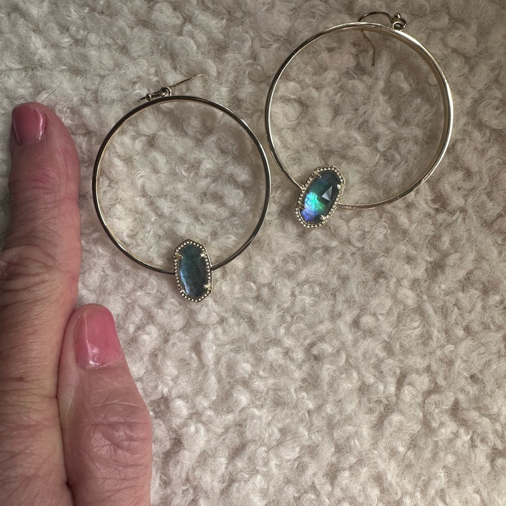 Kendra Scott Gold and Blue Stone Earrings